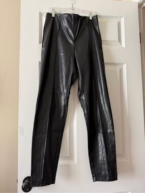 Black Faux Leather Womens Pants